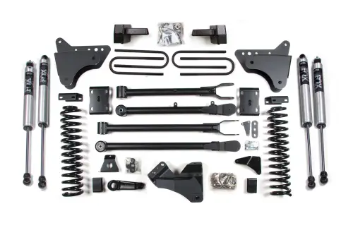 BDS Suspension - BDS580FS | BDS Suspension 4 Inch Lift Kit With 4 Link For Ford F-250/F-350 Super Duty 4WD (2011-2016) | Gas | Rear Block Kit, Fox 2.0 Performance Series Shocks