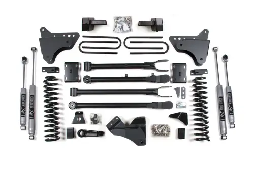 BDS Suspension - BDS580H | BDS Suspension 4 Inch Lift Kit With 4 Link For Ford F-250/F-350 Super Duty 4WD (2011-2016) | Gas | Rear Block Kit, NX2 Nitro Series Shocks