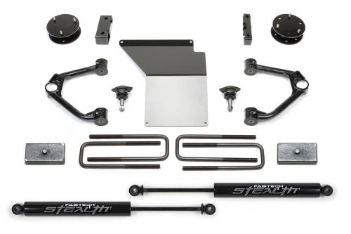 Fabtech Motorsports - FTSK1059M | Fabtech 3 Inch Budget System With Stealth Shocks (2007-2018 Silverado, Sierra 1500 2WD/4WD with OE Forged Steel Control Arms)