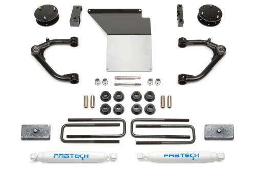 Fabtech Motorsports - FTSK1062 | Fabtech 3 Inch Uniball UCA System With Performance Shocks (2007-2018 Silverado, Sierra 1500 2WD/4WD with OE Forged Steel Control Arms)