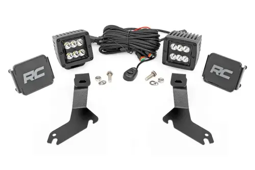 Rough Country - 82282 | Rough Country LED Ditch Light Kit For Chevrolet Silverado 1500 (1999-2006) | Black Series With Spot Beam