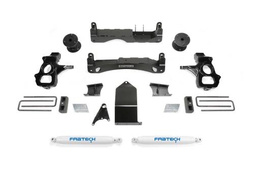 Fabtech Motorsports - FTSK1119 | Fabtech 4 Inch Basic System With Performance Shocks (2014-2018 Silverado, Sierra 1500 with OE Cast Aluminum or Stamped Steel Control Arms)