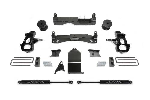 Fabtech Motorsports - FTSK1119M | Fabtech 4 Inch Basic System With Stealth Shocks (2014-2018 Silverado, Sierra 1500 withh OE Cast Aluminum or Stamped Steel Control Arms)