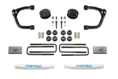 Fabtech Motorsports - FTSK1129 | Fabtech 3 Inch Uniball UCA System With Performance Shocks (2019-2023 Silverado, Sierra 1500)