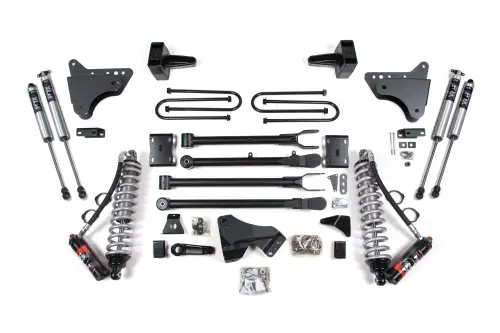 BDS Suspension - BDS590FPE | BDS Suspension 4 Inch Lift Kit With 4 Link & Fox 2.5 Performance Elite Coilover Conversion For Ford F-250/F-350 Super Duty 4WD (2011-2016) | Diesel | Rear Lift Block Kit