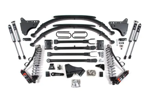 BDS Suspension - BDS593FPE | BDS Suspension 4 Inch Lift Kit With 4 Link Fox 2.5 Performance Elite Coilover Conversion For Ford F-250/F-350 Super Duty 4WD (2011-2016) | Diesel | Rear Lift Leaf Springs