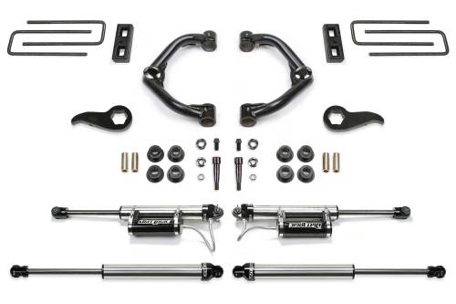 Fabtech Motorsports - FTSK1182DL | Fabtech 3.5 Inch Uniball UCA Kit With Dirt LogicSS Resi (2020-2024 Silverado, Sierra 3500 4WD)