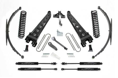 Fabtech Motorsports - FTSK2128M | Fabtech 8 Inch Radius Arm System With Coils and Rear Leag Springs and Stealth Shocks (2008-2016 F250, F350 Super Duty 4WD)