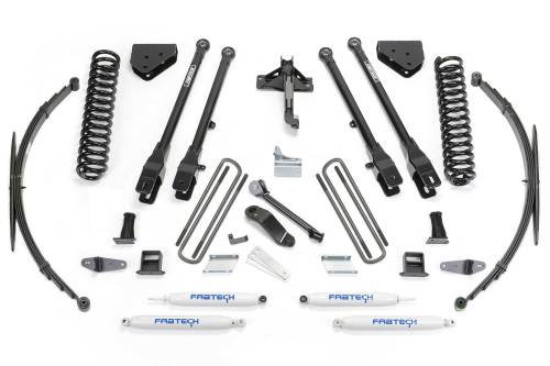 Fabtech Motorsports - FTSK2129 | Fabtech 8 Inch 4 Link System With Coils and Rear Leag Springs and Performance Shocks(2008-2016 F250, F350 Super Duty 4WD)