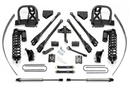 Fabtech Motorsports - FTSK2141DL | Fabtech 8 Inch 4 Link System With DLSS Coilovers and Rear Shocks (2011-2016 F250 Super Duty 4WD without Factory Overload)