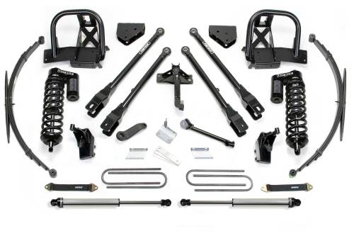 Fabtech Motorsports - FTSK2144DL | Fabtech 8 Inch 4 Link System With DLSS 4.0 Coilover and Rear Leag Springs and Rear DLSS (2011-2016 F250, F350 Super Duty 4WD)