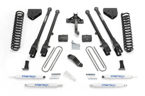 Fabtech Motorsports - FTSK2212 | Fabtech 4 Inch 4 Link System With Coils and Performance Shocks(2008-2016 F250, F350 Super Duty 4WD)