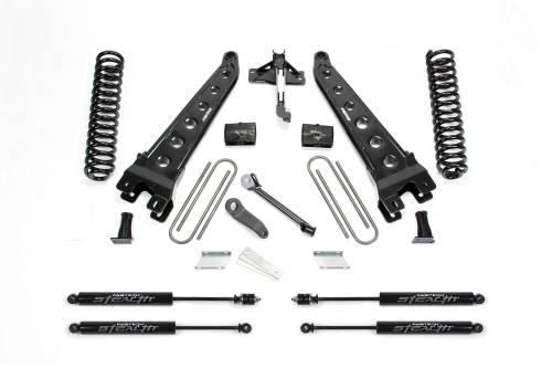 Fabtech Motorsports - FTSK2215M | Fabtech 4 Inch Radius Arm System With Coils and Stealth Shocks (2017-2022 F250, F350 Super Duty 4WD Diesel)