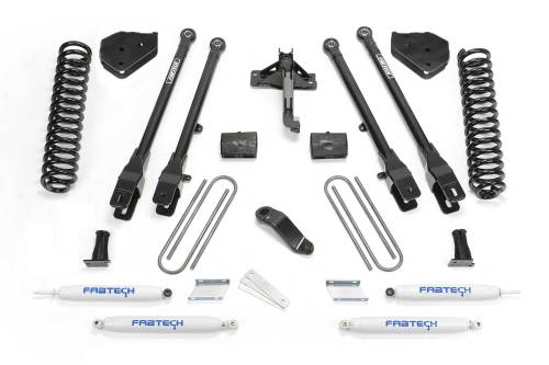 Fabtech Motorsports - FTSK2216 | Fabtech 4 Inch 4 Link System With Coils and Performance Shocks (2017-2022 F250, F350 Super Duty 4WD Diesel)