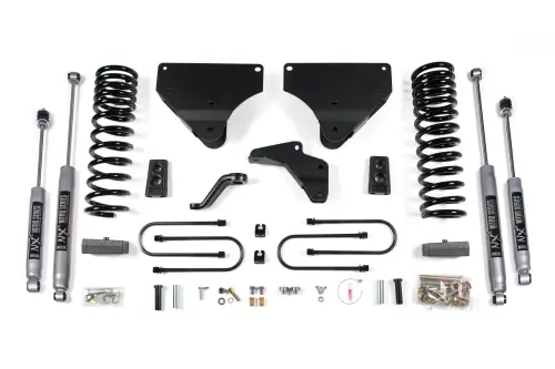 BDS Suspension - BDS1612H | BDS Suspension 4 Inch Lift With 4 Link For Dodge Ram 3500 4WD (2013-2018) | Gas | Rear Lift 3 Inch Block Kit, NX2 Nitro Series Shocks