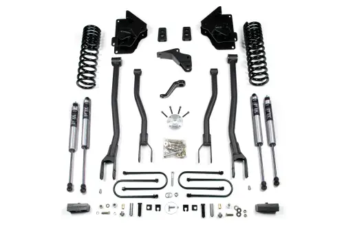 BDS Suspension - BDS1613FS | BDS Suspension 4 Inch Lift Kit With 4 Link For Dodge Ram 3500 4WD (2013-2018) | Gas | Rear Lift 3 inch Block Kit, Fox 2.0 Performance Series Shocks