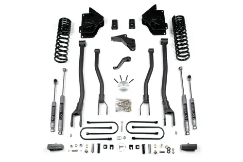 BDS Suspension - BDS1613H | BDS Suspension 4 Inch Lift Kit With 4 Link For Dodge Ram 3500 4WD (2013-2018) | Gas | Rear Lift 3 inch Block Kit, NX2 Nitro Series Shocks