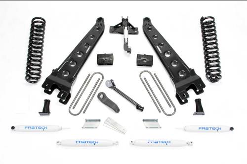 Fabtech Motorsports - FTSK2253 | Fabtech 4 Inch Radius Arm System With Coils and Performance Shocks (2017-2021 F250, F350 Super Duty 4WD Gas)