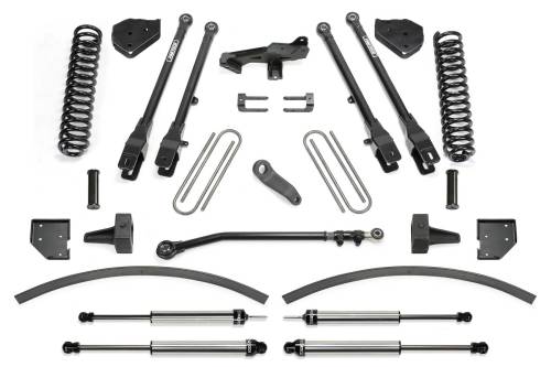 Fabtech Motorsports - FTSK2266DL | Fabtech 8 Inch 4 Link System With Coils and DLSS Shocks (2017-2022 F250, F350 Super Duty 4WD Diesel)