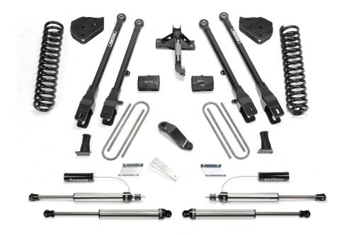 Fabtech Motorsports - FTSK2290DL | Fabtech 4 Inch 4 Link System With Coils and 2.25 DL Resi Front and DL Rear Shocks (2017-2022 F250, F350 Super Duty 4WD Diesel)