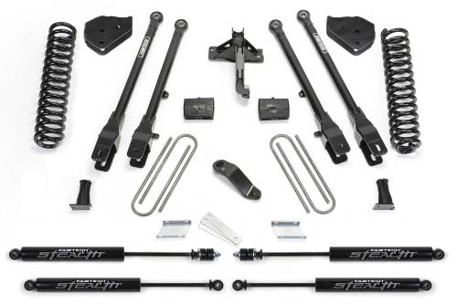 Fabtech Motorsports - FTSK2337M | Fabtech 6 Inch 4 Link System With Coils and Stealth Shocks (2019-2022 F450, F550 Super Duty 4WD Diesel)