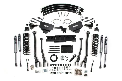 BDS Suspension - BDS1625FS | BDS Suspension 8 Inch Lift Kit With 4 Link For Dodge Ram 3500 4WD (2013-2018) | Diesel | Rear Lift 5 Inch Block Kit & Add A Leaf, Fox 2.0 Performance Series Shocks, 6 Bolt Indexing Ring