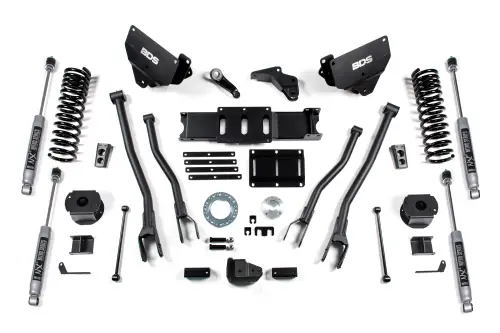 BDS Suspension - BDS1628H | BDS Suspension 6 Inch Lift Kit With 4 Link For Dodge Ram 2500 4WD With Rear Air Ride (2014-2018) | Diesel | NX2 Nitro Series Shocks