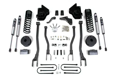 BDS Suspension - BDS1644FS | BDS Suspension 4 Inch Lift Kit With 4 Link For Dodge Ram 3500 4WD With Rear Air-Ride (2013-2018) | Diesel | Fox 2.0 Performance Series