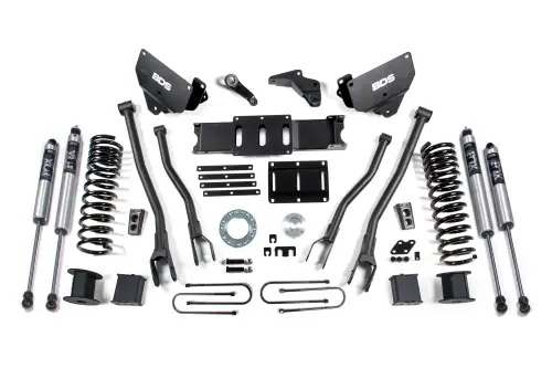 BDS Suspension - BDS1648FS | BDS Suspension 6 Inch Lift Kit With 4 Link For Dodge Ram 3500 4WD With Rear Air Ride (2013-2018) | Diesel | Fox 2.0 Performance Series, 6 Bolt Indexing Ring