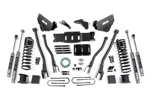 BDS Suspension - BDS1648H | BDS Suspension 6 Inch Lift Kit With 4 Link For Dodge Ram 3500 4WD With Rear Air Ride (2013-2018) | Diesel | NX2 Nitro Series, 6 Bolt Indexing Ring