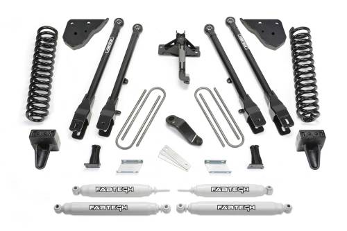 Fabtech Motorsports - FTSK2417 | Fabtech 6 Inch 4 Link System With Coils and Performance Shocks (2023-2024 F250, F350 Super Duty 4WD Diesel)