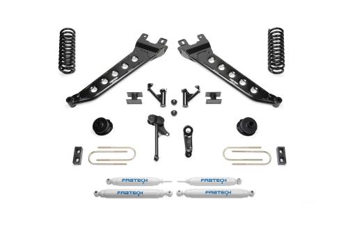 Fabtech Motorsports - FTSK3144 | Fabtech 5 Inch Radius Arm Kit With Performance Shocks (2013-2018 Ram 3500 Pickup 4WD)