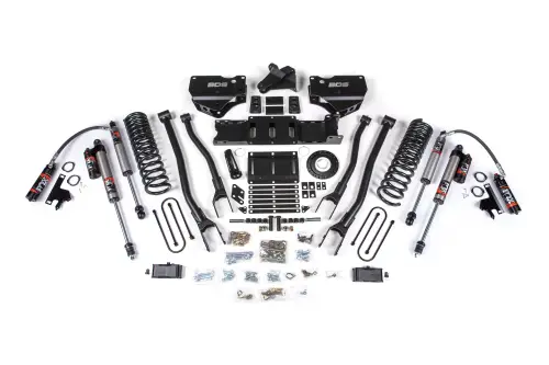 BDS Suspension - BDS1667FPE | BDS Suspension 4 Inch Lift Kit With 4 Link For Dodge Ram 3500 4WD (2019-2024) | Diesel | 6 Bolt Indexing Ring, Fox 2.5 Performance Elite Shocks