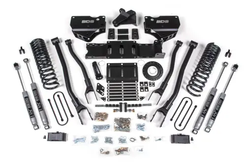 BDS Suspension - BDS1667H | BDS Suspension 4 Inch Lift Kit With 4 Link For Dodge Ram 3500 4WD (2019-2024) | Diesel | 6 Bolt Indexing Ring, NX2 Nitro Series Shocks