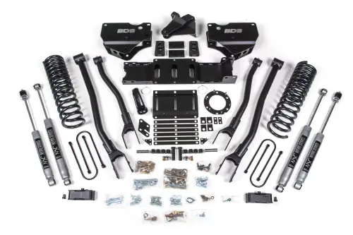 BDS Suspension - BDS1670FS | BDS Suspension 4 Inch Lift Kit With 4 Link For Dodge Ram 3500 4WD (2019-2024) | Diesel | 6 Bolt Indexing Ring, Fox 2.0 Performance Series Shocks