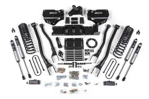 BDS Suspension - BDS1671FS | BDS Suspension 4 Inch Lift Kit With 4 Link For Dodge Ram 3500 4WD (2019-2024) | Diesel | Rear Lift With Factory Overload Leaf, 6 Bolt Indexing Ring, Fox 2.0 Performance Series Shocks