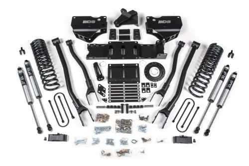 BDS Suspension - BDS1673FS | BDS Suspension 4 Inch Lift Kit With 4 Link For Dodge Ram 3500 4WD (2019-2024) | Diesel | Rear Lift With Factory Overload Leaf, 8 Bolt Indexing Ring, Fox 2.0 Performance Series Shocks