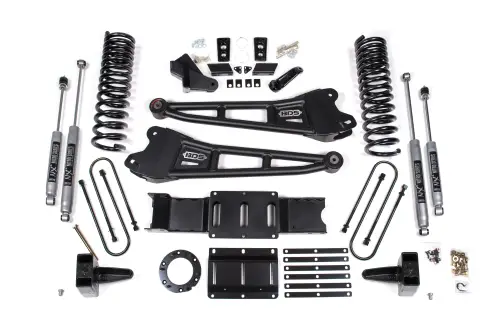 BDS Suspension - BDS1682H | BDS Suspension 6 Inch Lift Kit With Radius Arm For Ram 3500 4WD (2019-2024) | Diesel | Rear Lift Without Factory Rear Overload Leaf, NX2 Nitro Series Shocks, 6 Bolt Indexing Ring