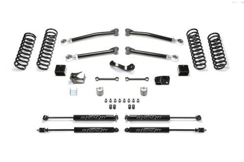 Fabtech Motorsports - FTSK4089M | Fabtech 3 Inch Trail With Stealth Shocks (2007-2018 Wrangler JK 4WD 2 Door)