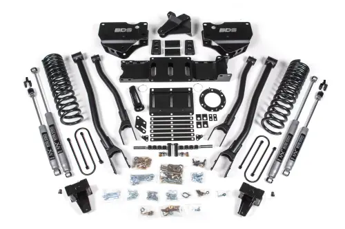 BDS Suspension - BDS1690H | BDS Suspension 6 Inch Lift Kit With 4 Link For Ram 3500 4WD (2019-2024) | Diesel | Rear Lift Without Factory Overload Leaf, NX2 Nitro Shocks, 6 Bolt Indexing Ring