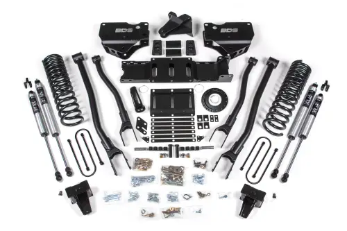 BDS Suspension - BDS1692FS | BDS Suspension 6 Inch Lift Kit With 4 Link For Ram 3500 4WD (2019-2024) | Diesel | Rear Lift Without Factory Overload Leaf, Fox 2.0 Performance Series Shocks, 8 Bolt Indexing Ring