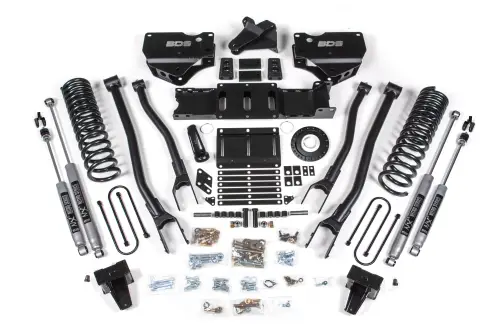 BDS Suspension - BDS1692H | BDS Suspension 6 Inch Lift Kit With 4 Link For Ram 3500 4WD (2019-2024) | Diesel | Rear Lift Without Factory Overload Leaf, NX2 Nitro Series Shocks, 8 Bolt Indexing Ring