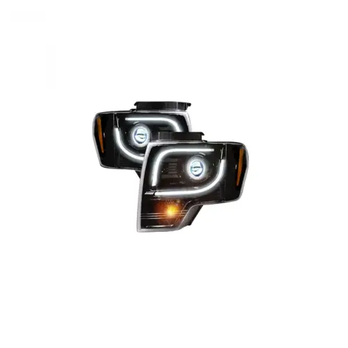 Recon Truck Accessories - 264190BKC | Recon Recon Projector Headlights OLED Halos & DRL Smoked/Black (2009-2014 F150, Raptor)