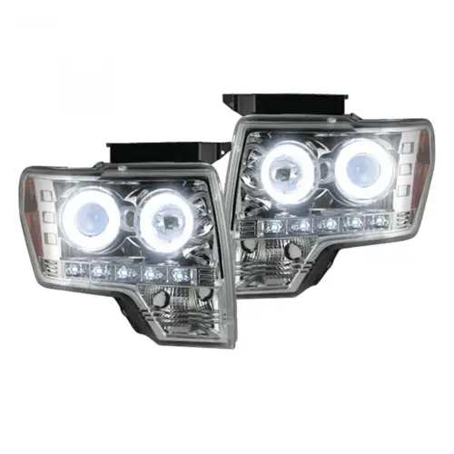 Recon Truck Accessories - 264190CLC | Recon Projector Headlights OLED Halos & DRL Clear/Chrome (2009-2014 F150, Raptor)