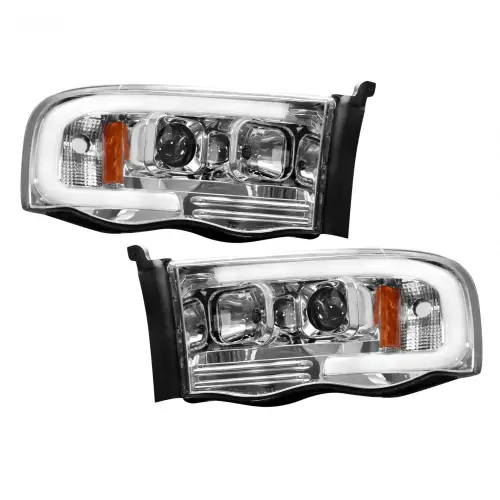 Recon Truck Accessories - 264191CLC | Recon Projector Headlights OLED Halos & DRL in Clear/Chrome (2002-2005 Ram 1500, 2003-2005 Ram 2500, 3500)