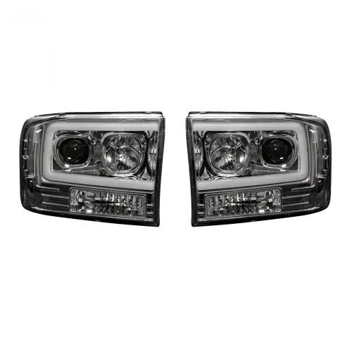 Recon Truck Accessories - REC264192CLC | Recon Projector Headlights OLED Halos & DRL in Clear/Chrome (1999-2004 F250, F350 Super Duty)