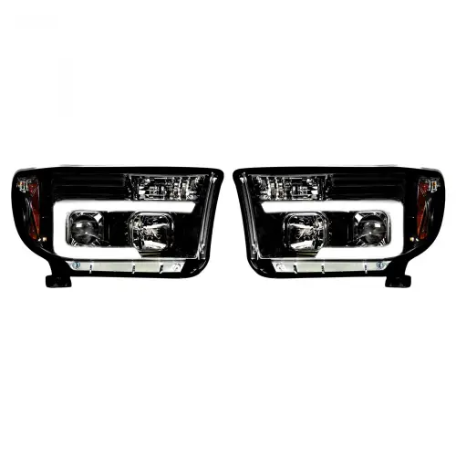 Recon Truck Accessories - REC264194BKC | Recon Projector Headlights OLED Halos DRL Smoked/Blck (2007-2013 Tundra, Sequoia)