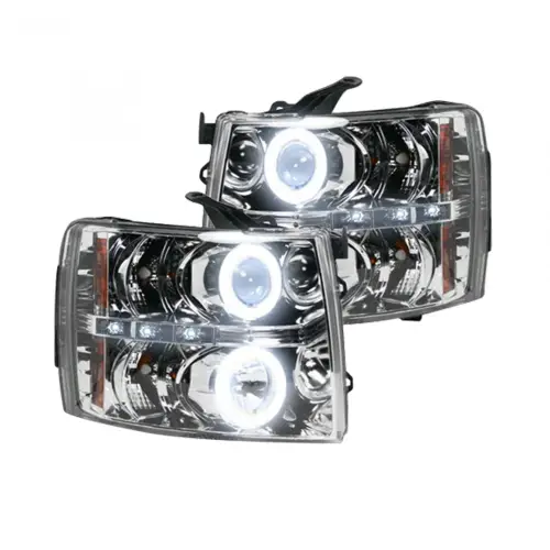 Recon Truck Accessories - 264195CLCC | Recon Projector Headlights CCFL Halos & DRL Clear/Chrome (2007-2013 Silverado 1500, 2500 HD, 3500, 2007-2014 Silverado 3500 DRW)