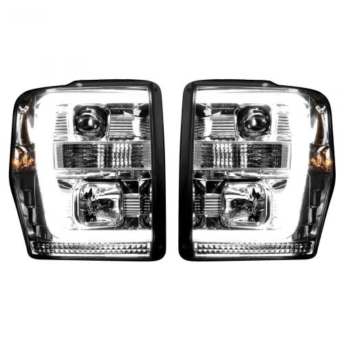 Recon Truck Accessories - 264196CLC | Recon Projector Headlights OLED Halos DRL Clear/Chrome (2008-2010 F250, F350 Super Duty)