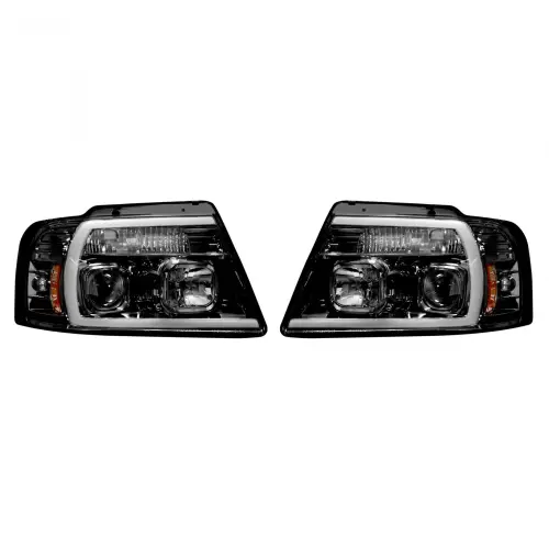 Recon Truck Accessories - 264198BKC | Recon Projector Headlights OLED Halos & DRL in Smoked/Black (2004-2008 F150)